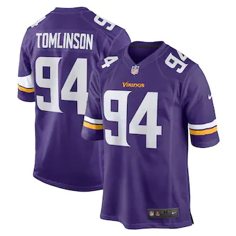 mens nike dalvin tomlinson purple minnesota vikings game je